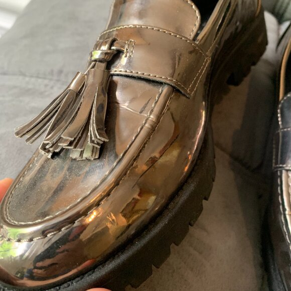 Women's Metallic Silver Loafer - Picture 4 of 5